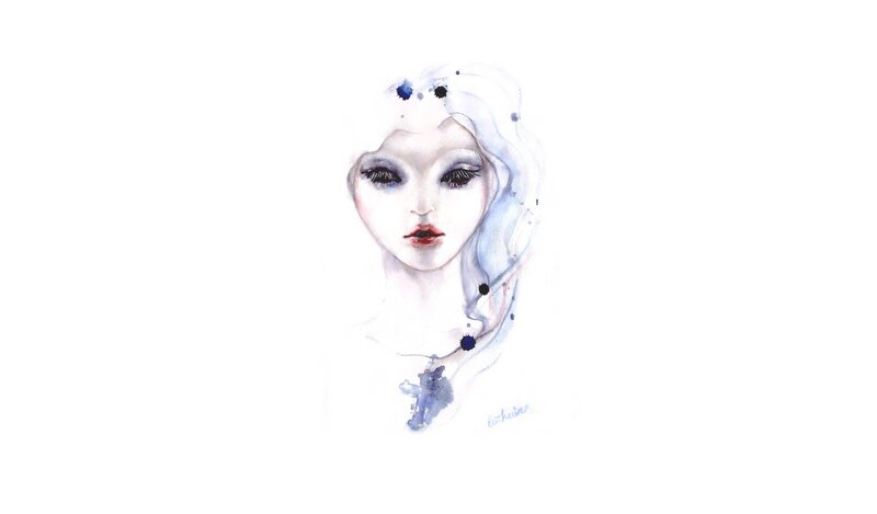 watercolor portrait of a girl