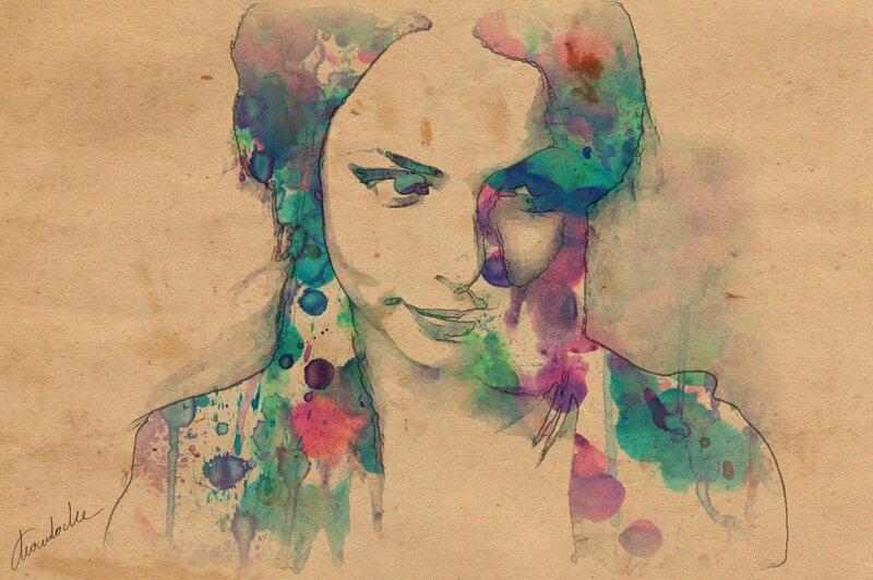 Watercolor portrait of a woman