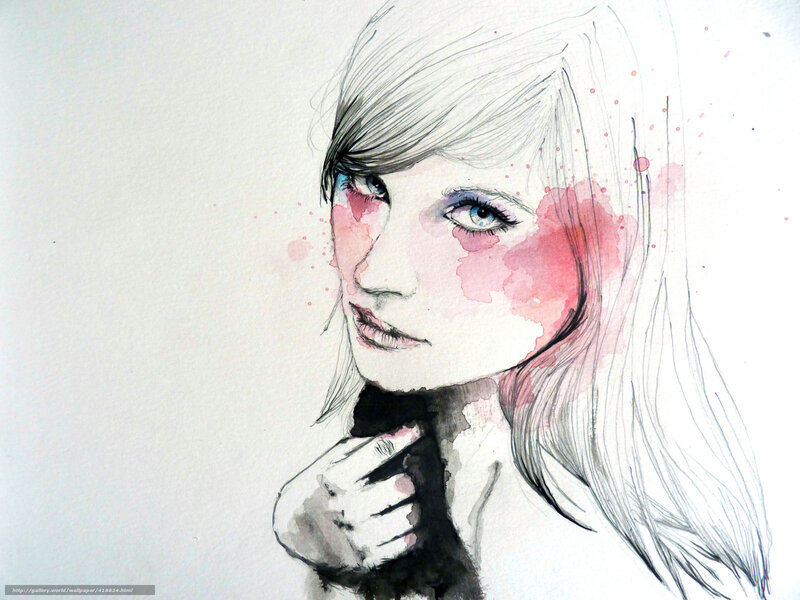 watercolor portrait of a woman