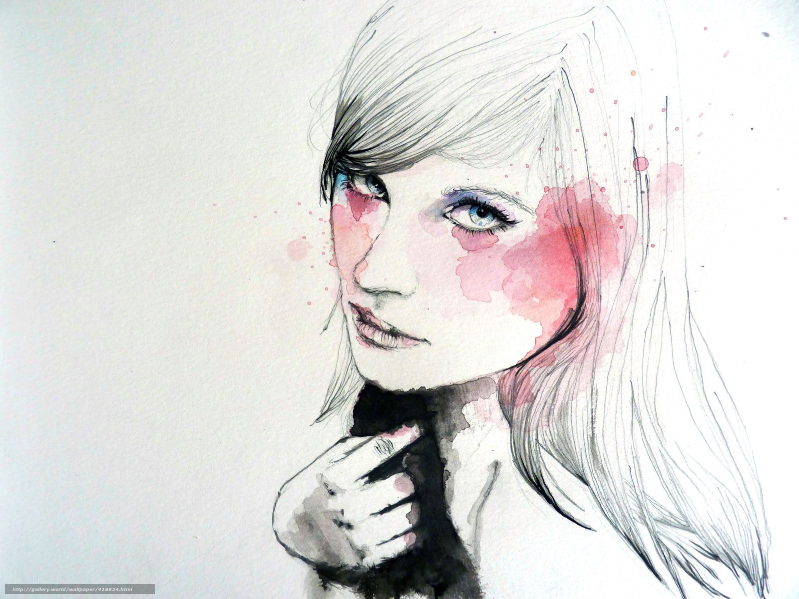 watercolor portrait of a woman