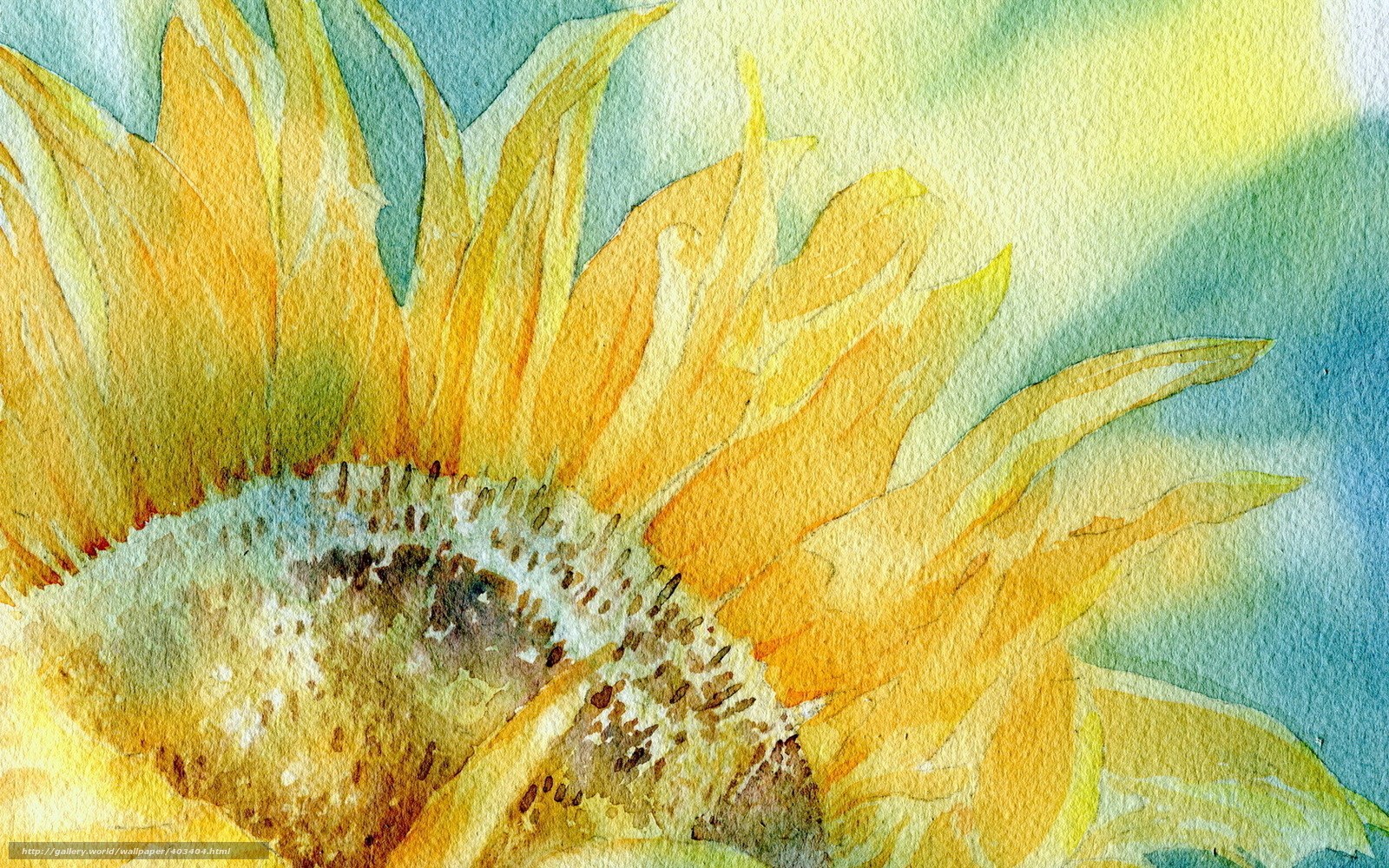Watercolor sunflower painting