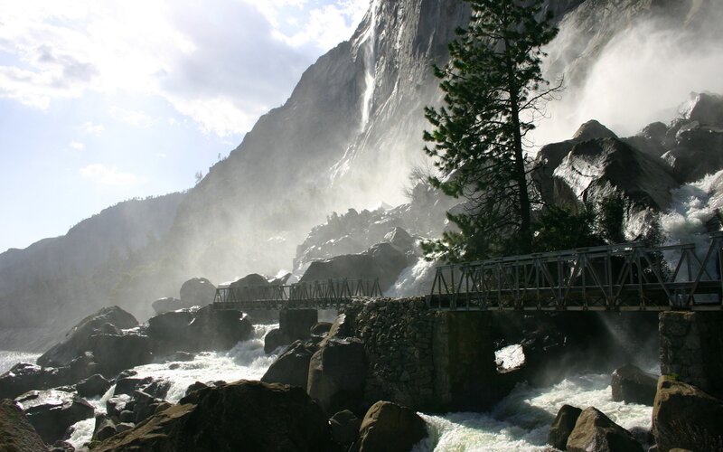 Waterfall and Bridge
