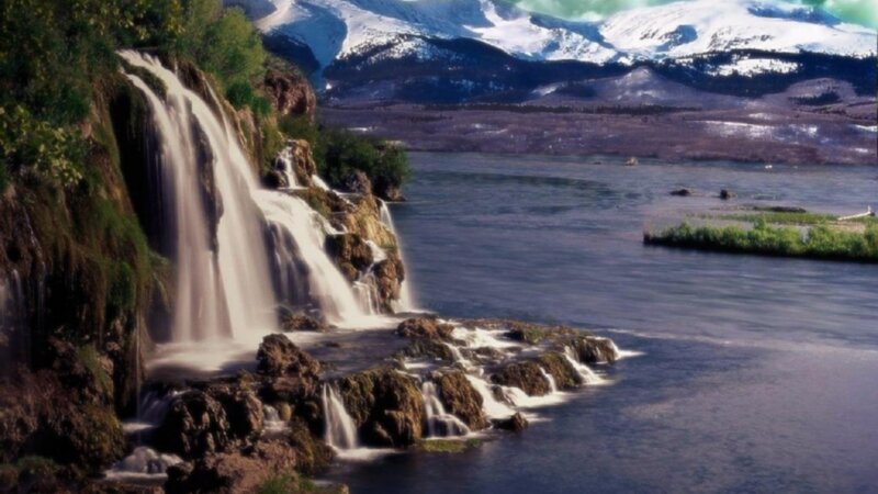 Waterfall and Lake