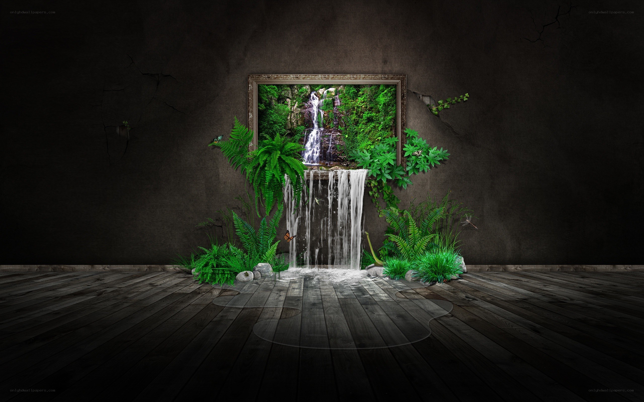 Waterfall art installation