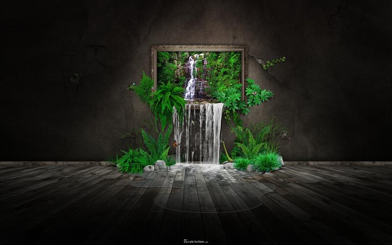 Waterfall art installation