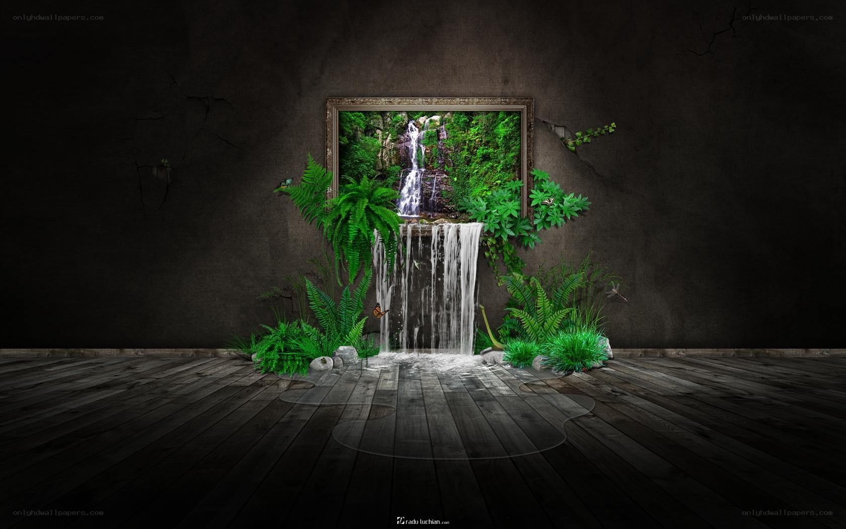 Waterfall art installation