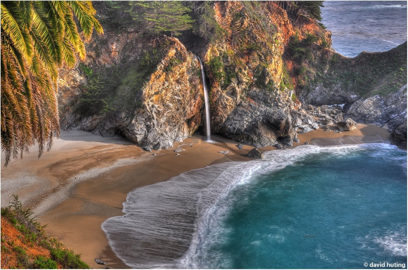 Waterfall at a coastal cove