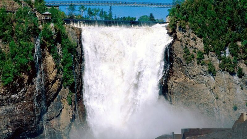 Waterfall at a dam