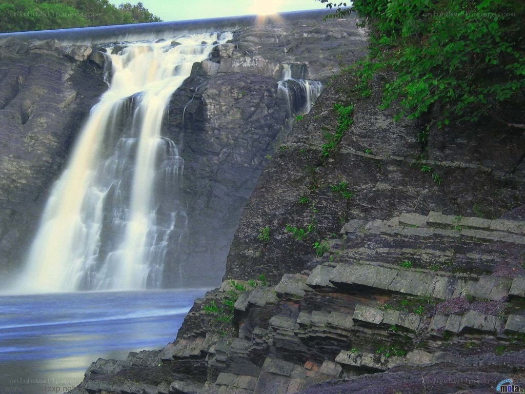Waterfall at a dam