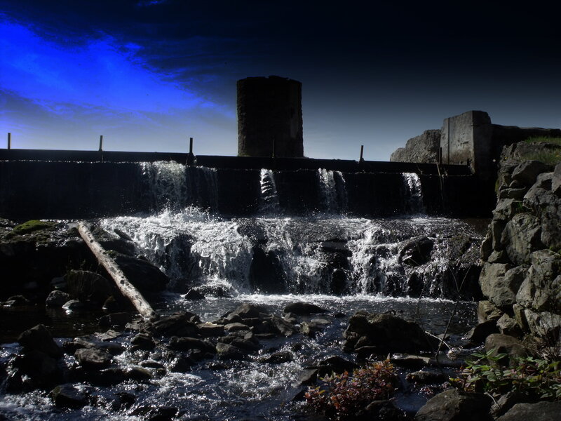 Waterfall at a dam