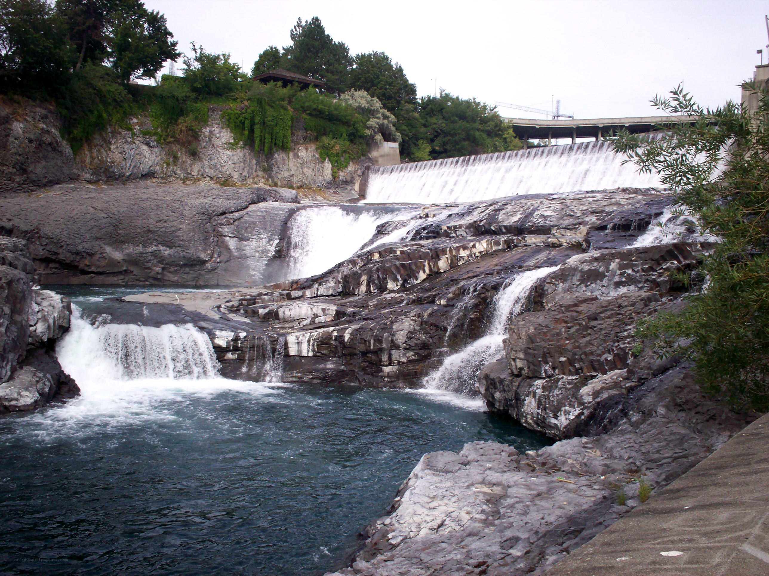 Waterfall at a dam