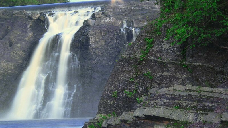 Waterfall at a dam