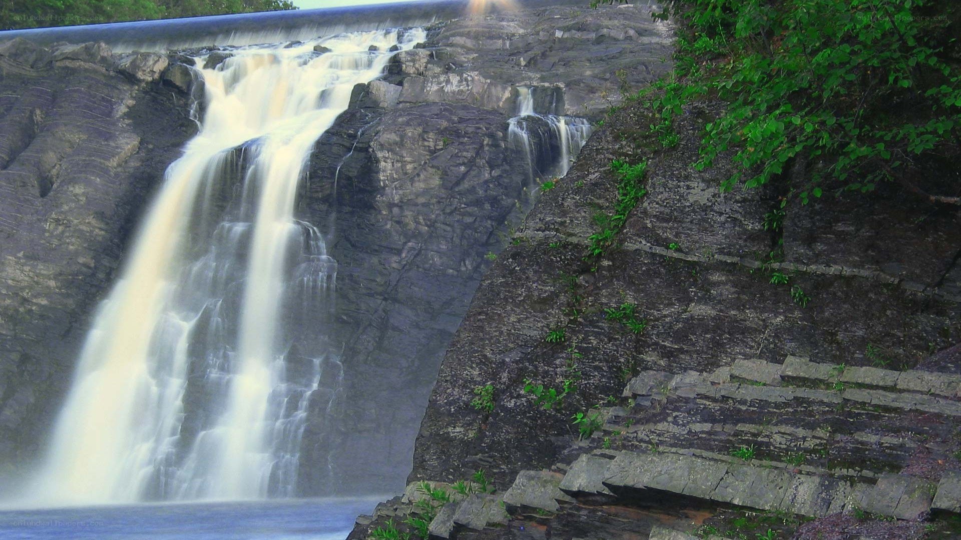 Waterfall at a dam