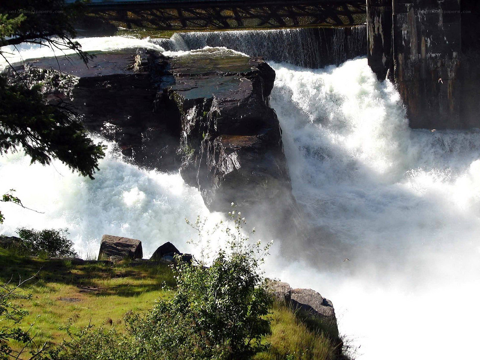 Waterfall at a dam