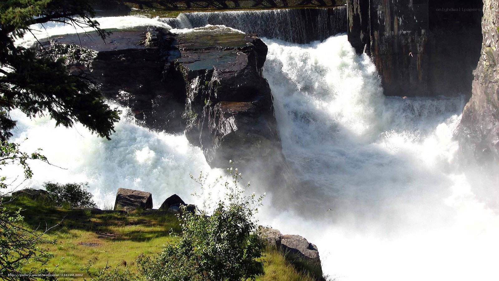 Waterfall at a dam