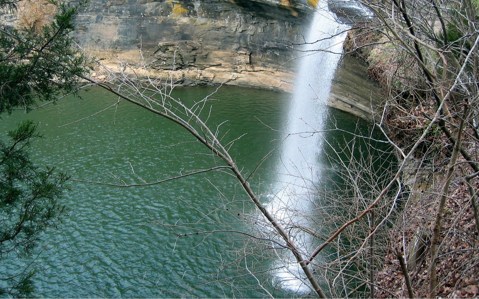 Waterfall at a natural pool