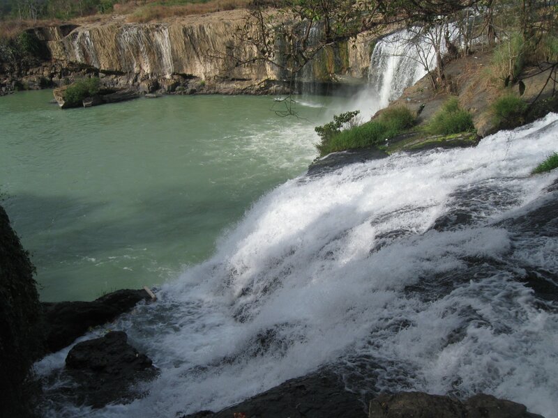 Waterfall at a river bend