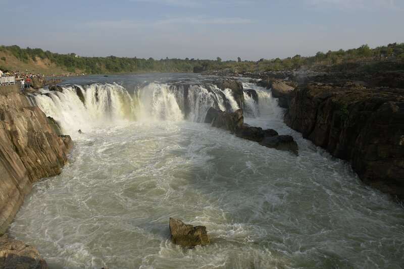 Waterfall at a river gorge