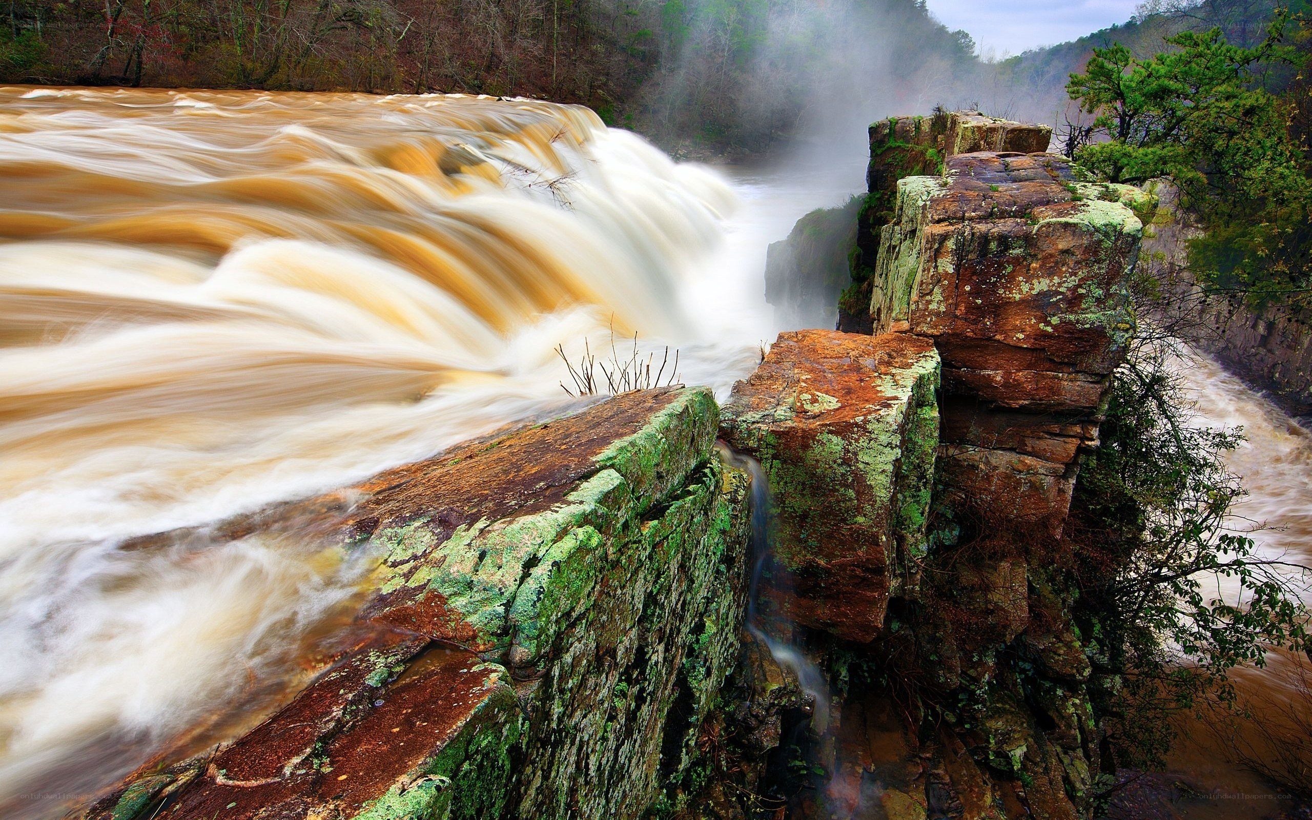 Waterfall at a rocky gorge