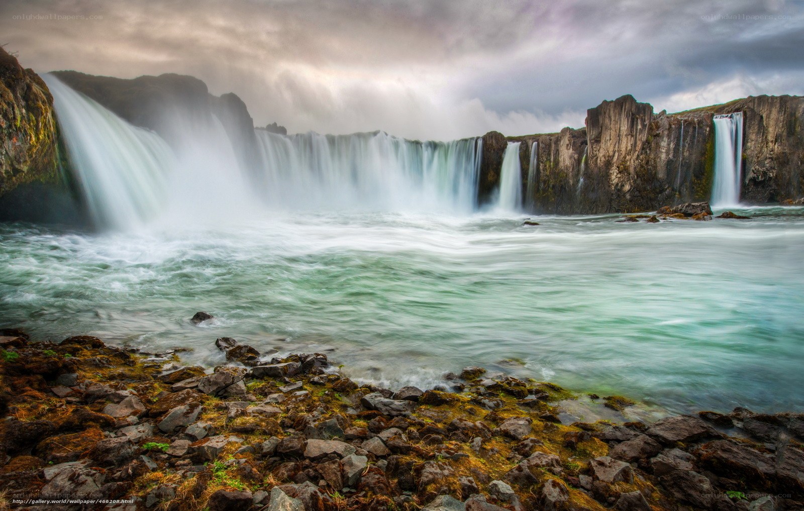 Waterfall at a rocky river