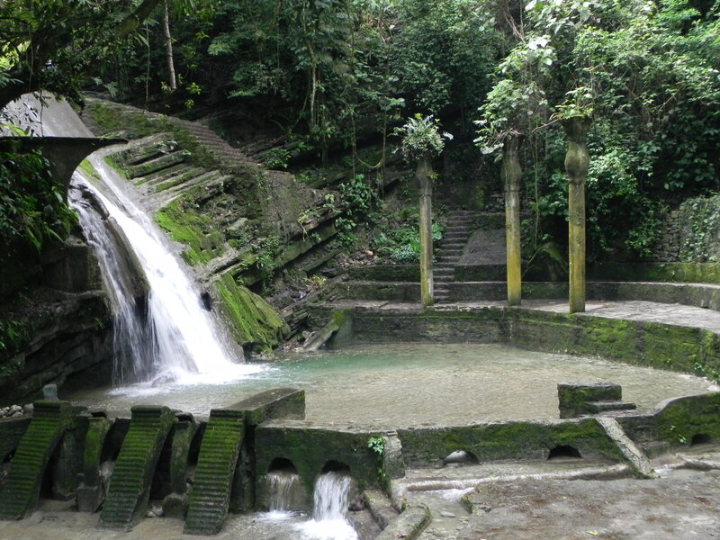 Waterfall at a temple complex