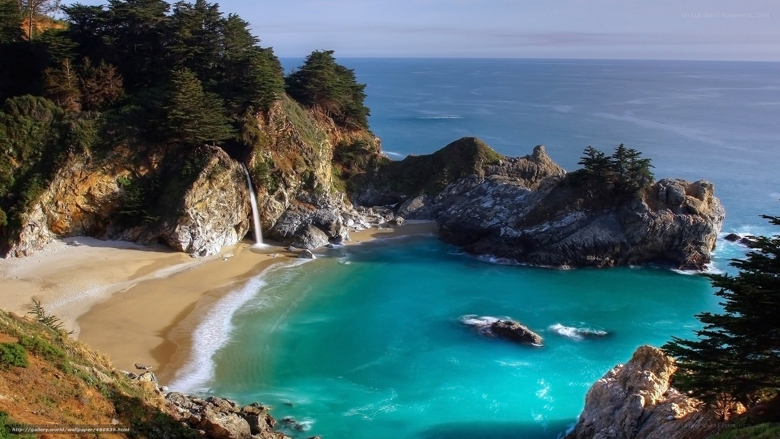Waterfall at Big Sur beach