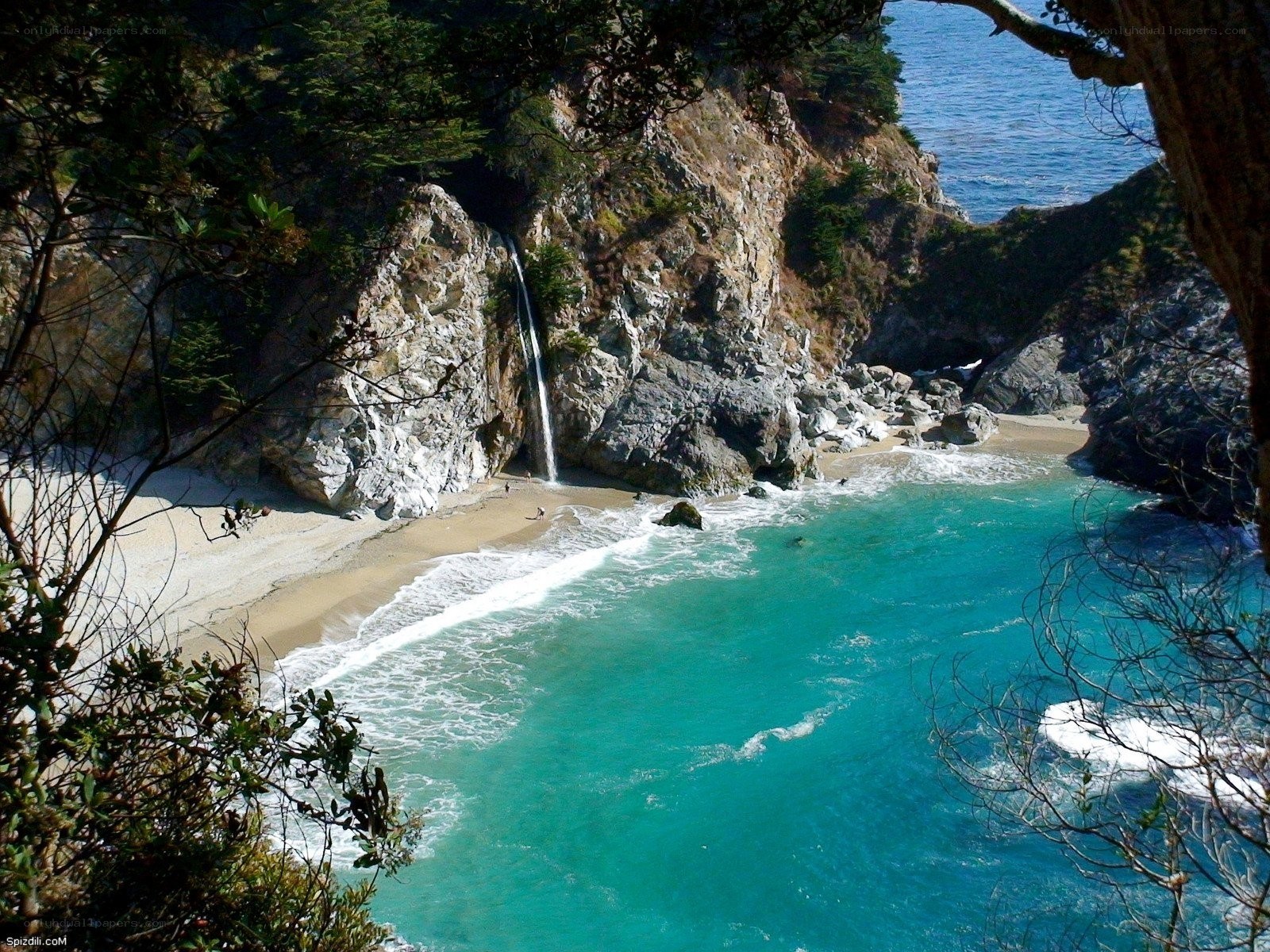 Waterfall at Big Sur beach