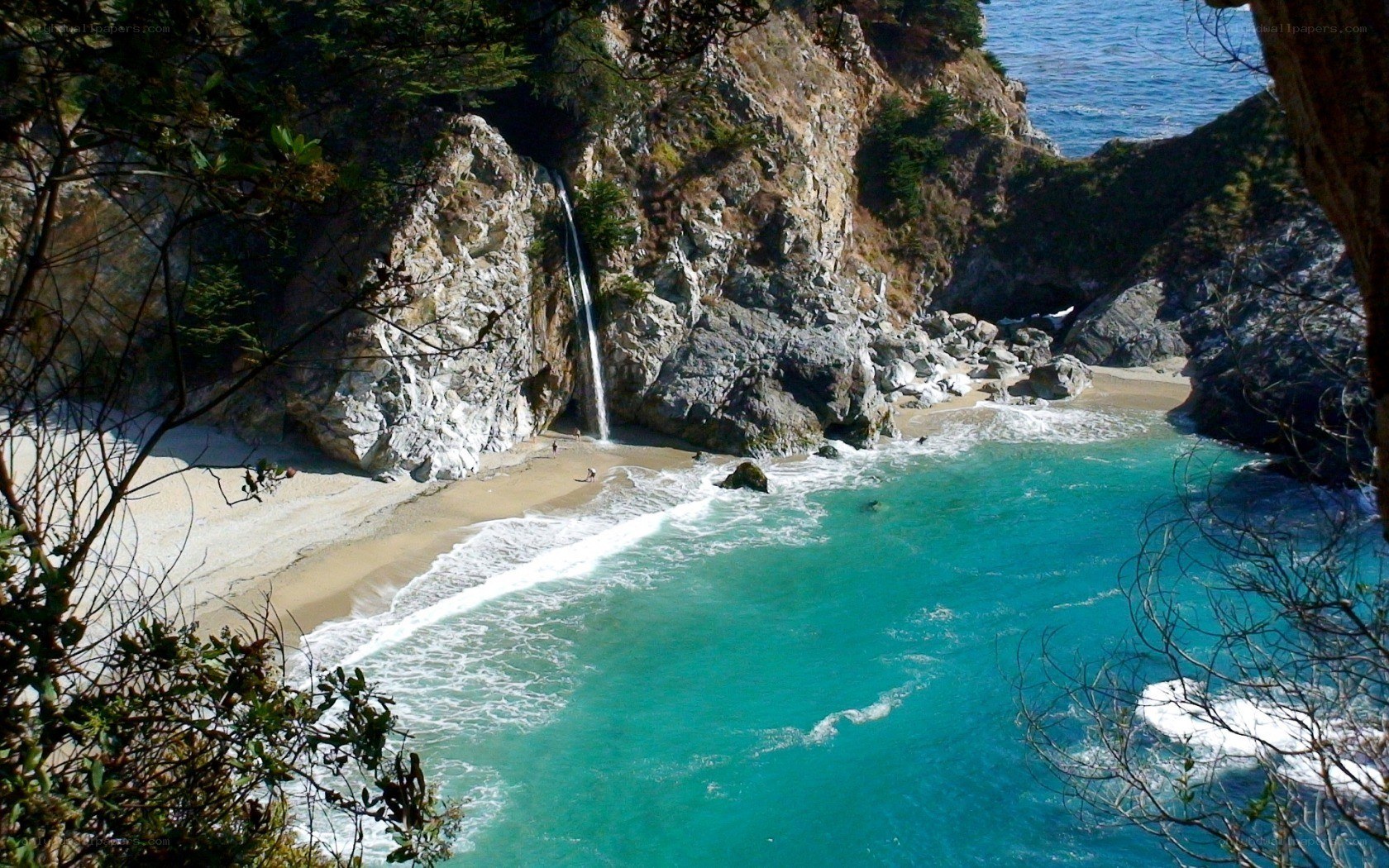 Waterfall at Big Sur beach