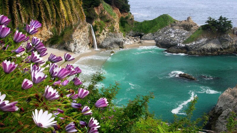Waterfall at Big Sur beach