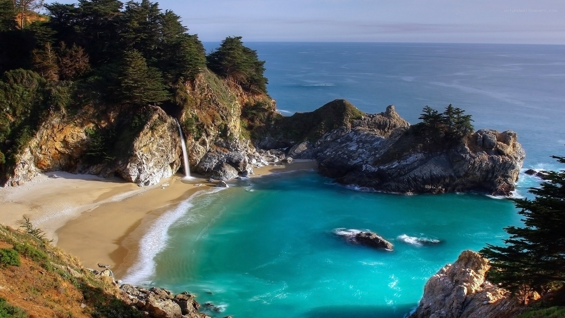 Waterfall at Big Sur beach