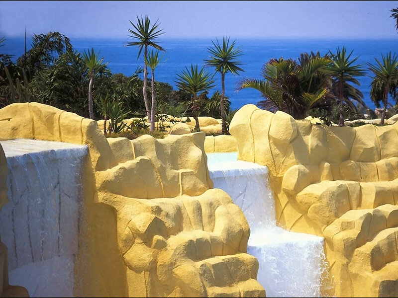 Waterfall at coastal resort