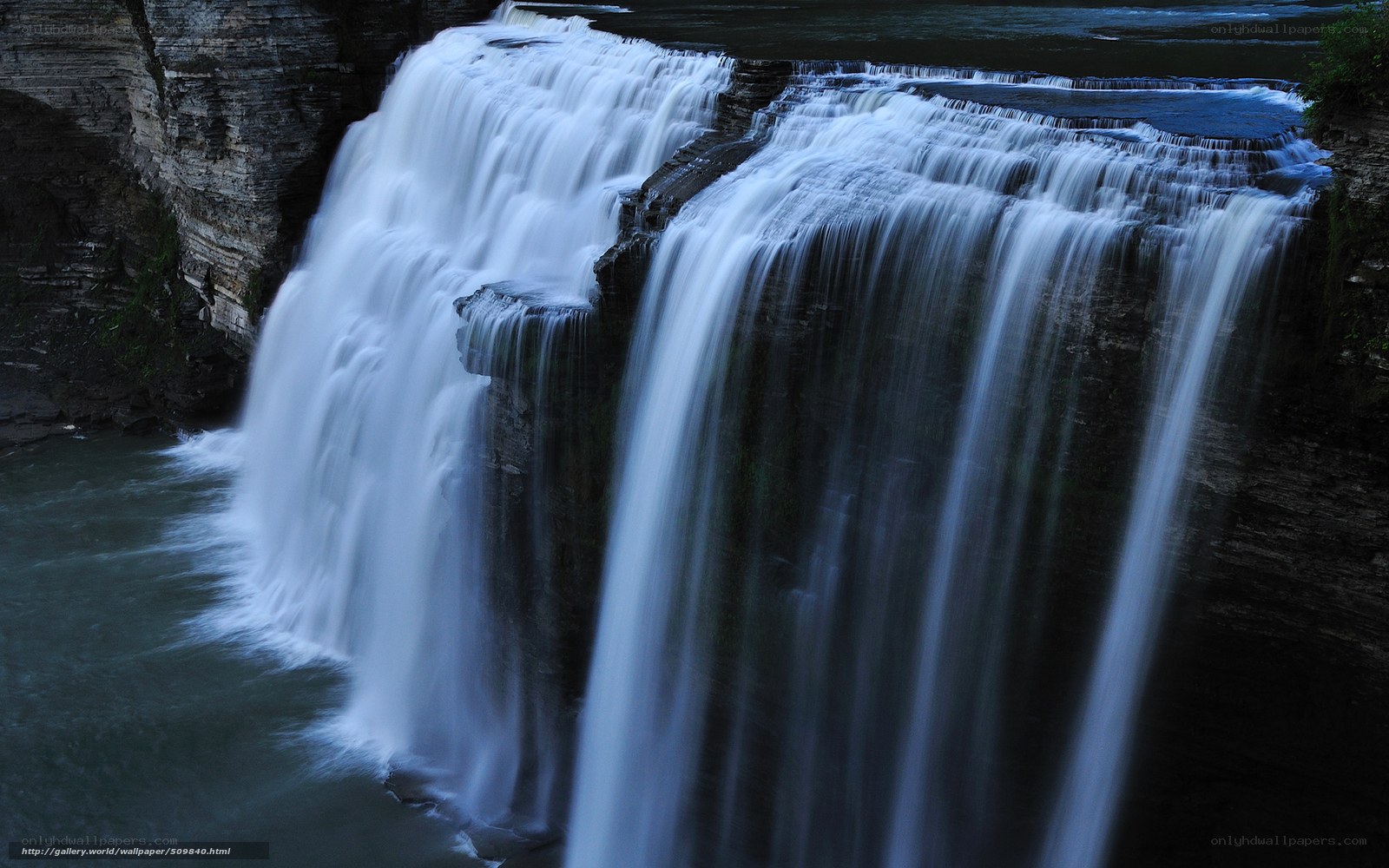 Waterfall at dusk