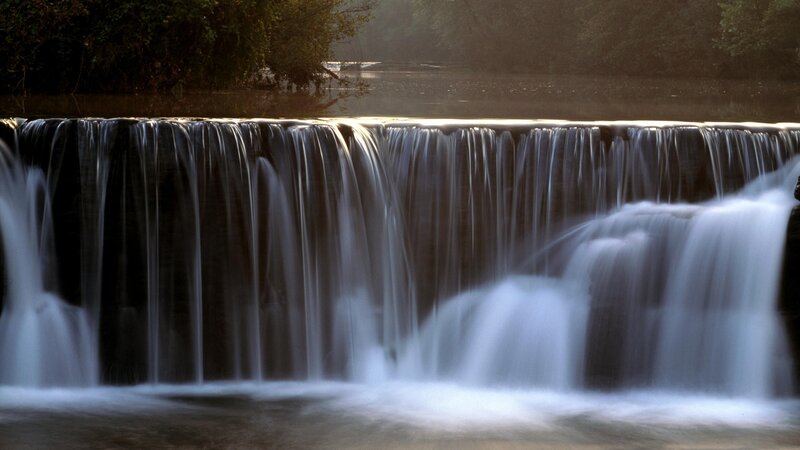 Waterfall at dusk