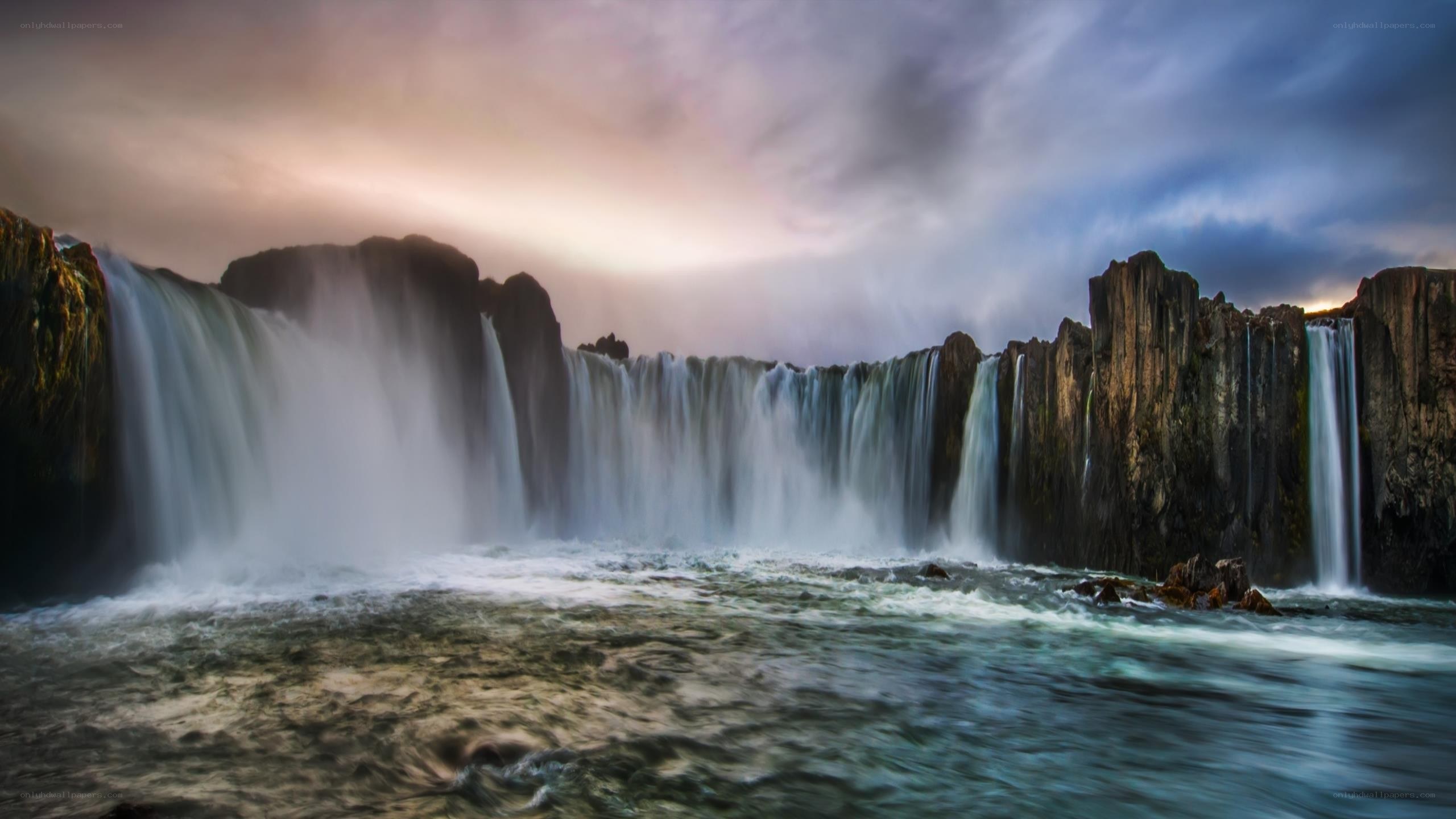 Waterfall at dusk