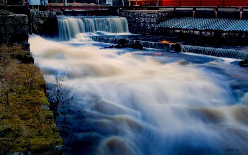 Waterfall at dusk