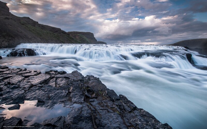 Waterfall at dusk