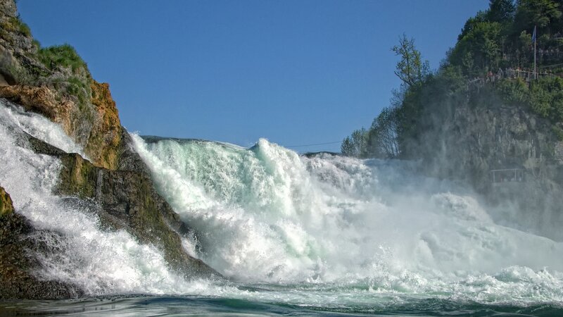 Waterfall at Rhine Falls — Blue, Dramatic