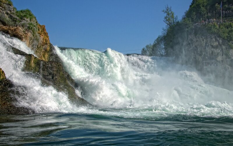 Waterfall at Rhine Falls — Blue