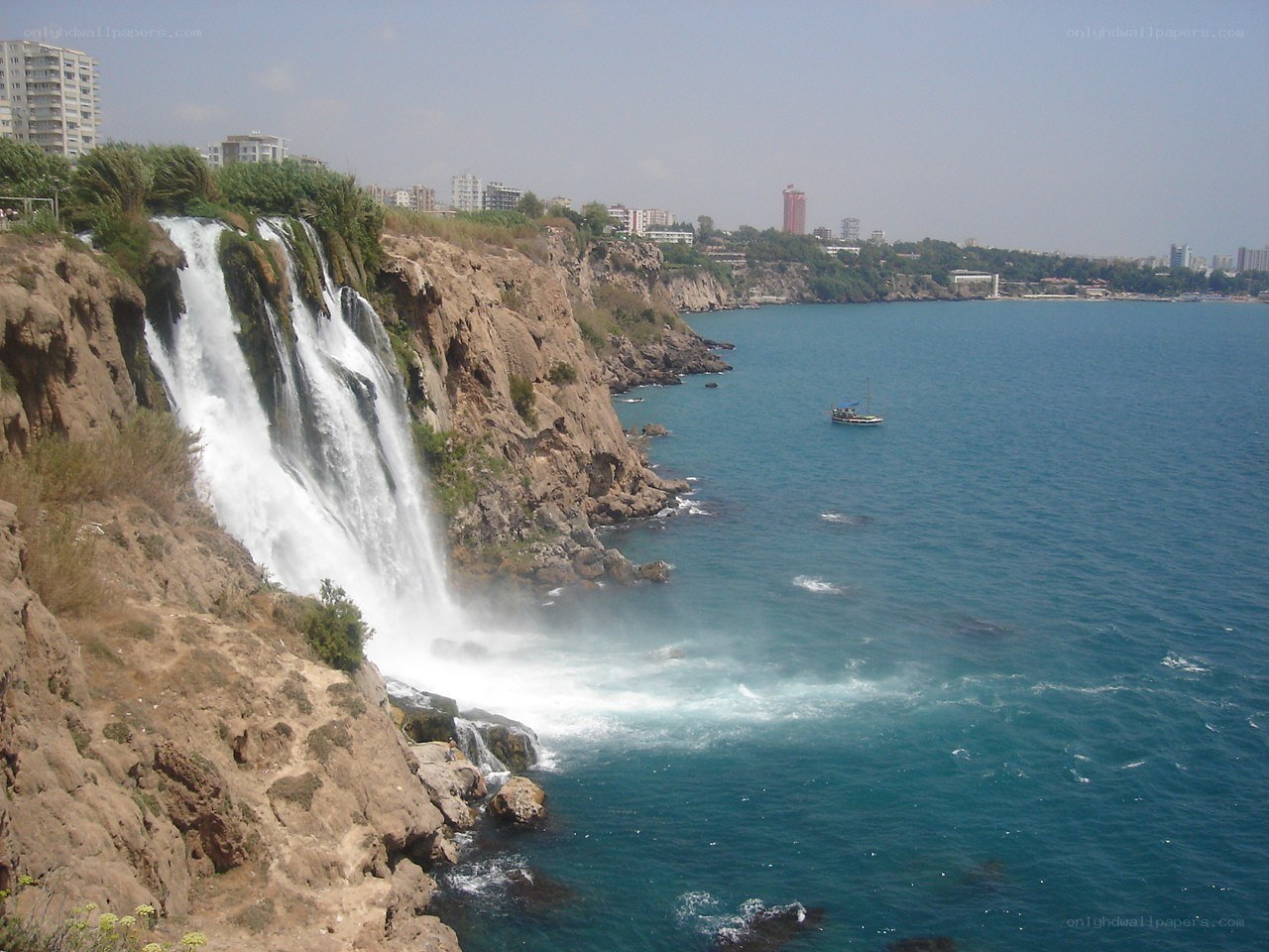 Waterfall at the sea