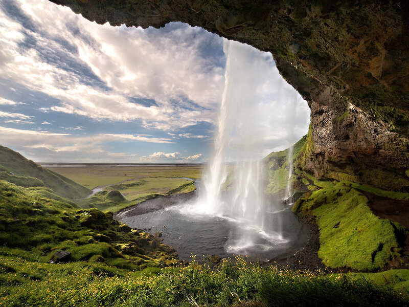 Waterfall Behind Cave