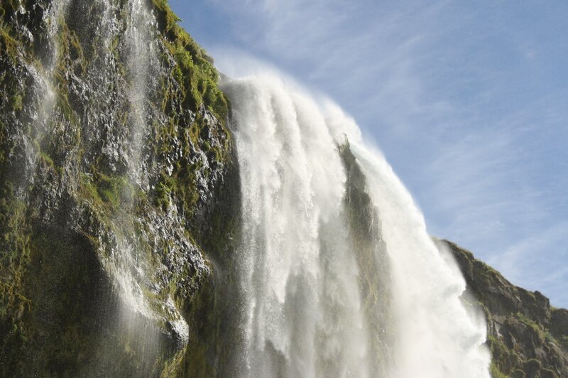 Waterfall cascading down a cliff