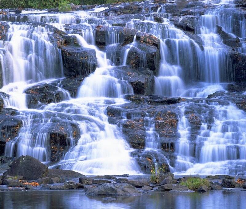 Waterfall cascading over rocks