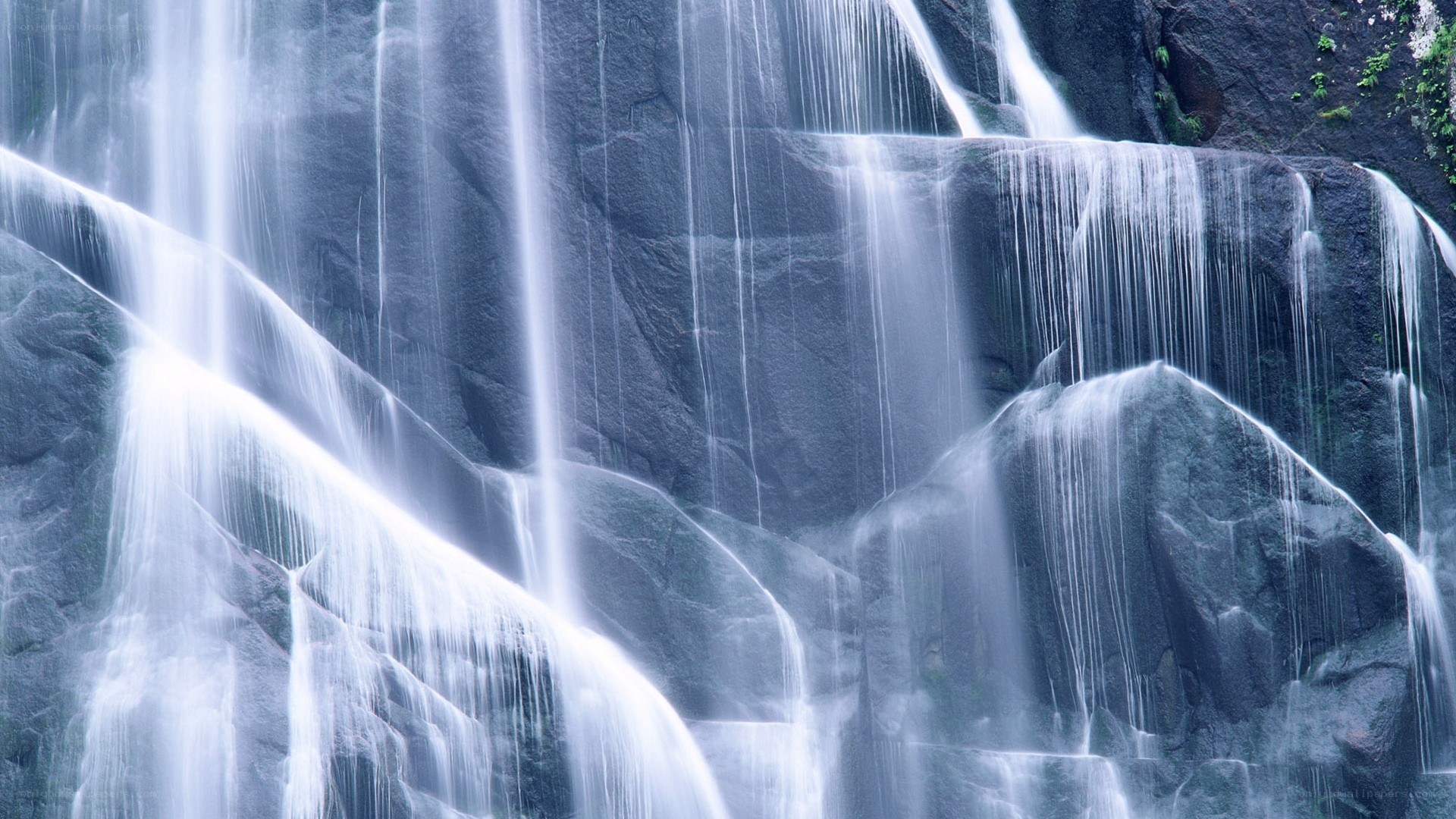 Waterfall cascading over rocks