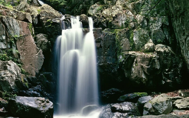 Waterfall cascading over rocks