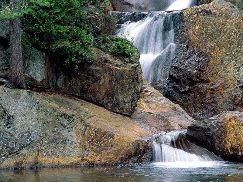 Waterfall cascading over rocks