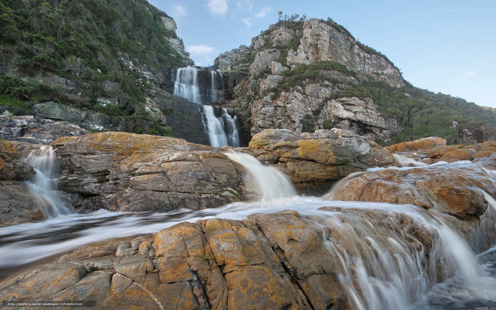 Waterfall cascading over rocks
