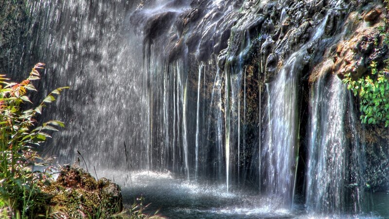 Waterfall cascading over rocks