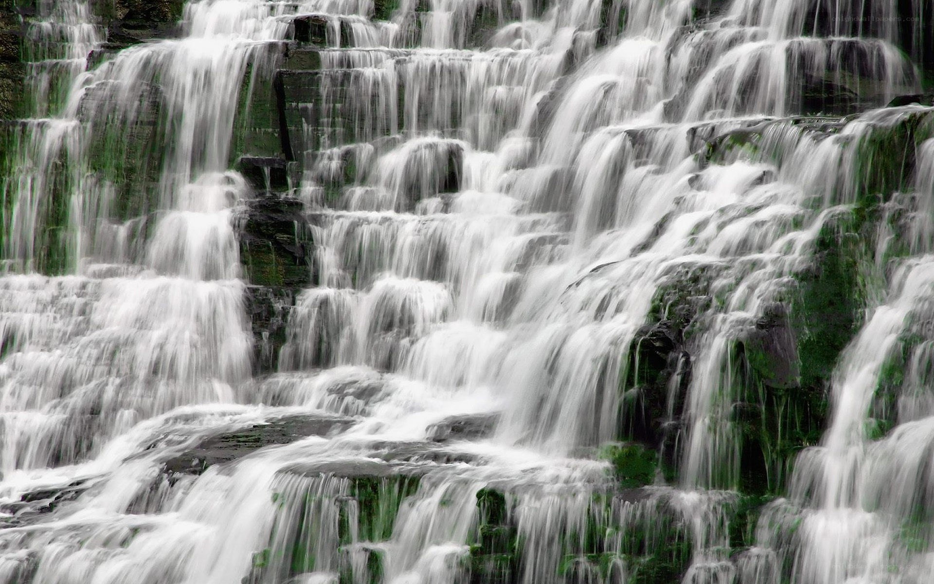 Waterfall cascading over rocks