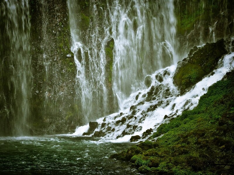 Waterfall cascading over rocks
