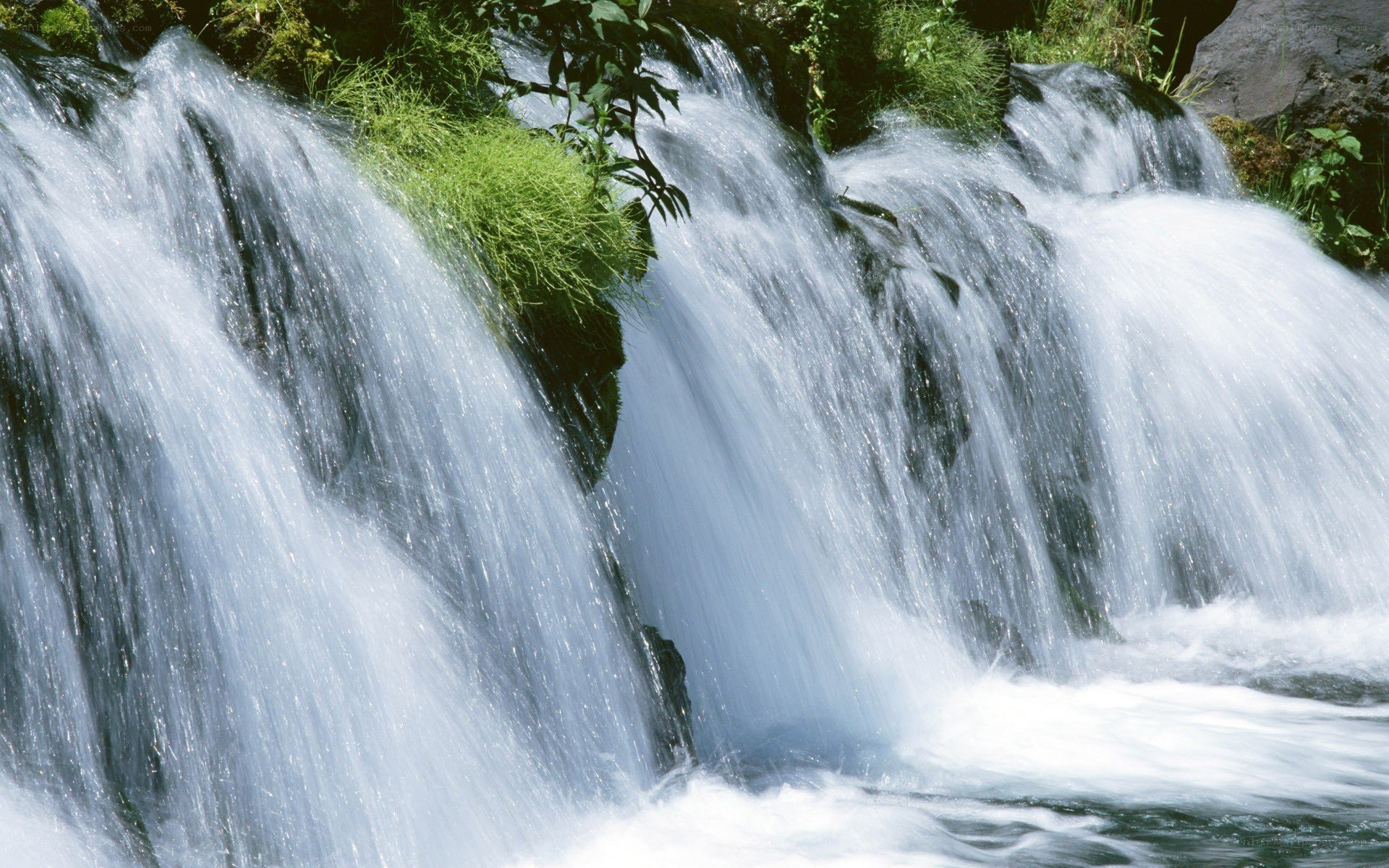 Waterfall cascading over rocks